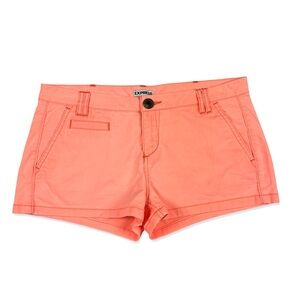 Express Neon Orange Mini Chino Shorts
